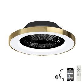 M7124  Tibet 70W LED Dimmable Ceiling Light & Fan; Remote / APP / Voice Controlled Gold